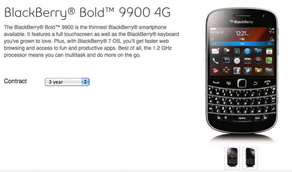 ค่าย Bell Mobile วางจำหน่าย BlackBerry Bold 9900 และ Torch 9810 แล้ว
