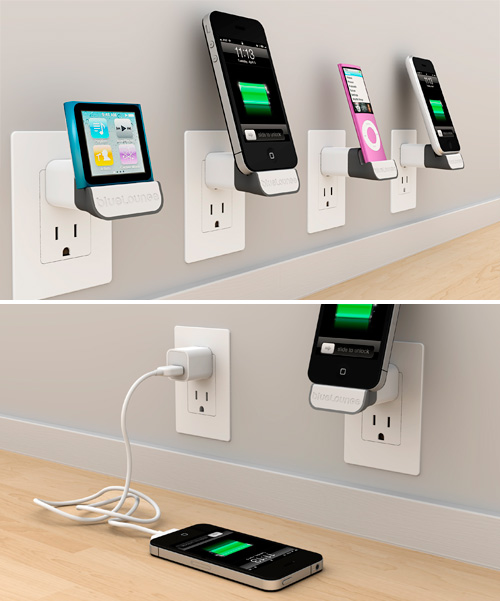 ที่ชาร์ตแบตเตอร์รี่ iPhone และ iPod สุดแนวแบบติดกำแพงด้วย BlueLounge MiniDock
