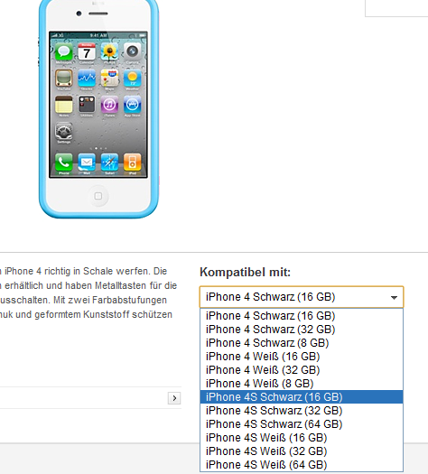 ข้อมูลเพิ่มเติม iPhone 4S ขึ้นโชว์ที่เว็บไซต์ Vodafone ประเทศเยอรมัน กับความจุ 16GB, 32GB, 64GB