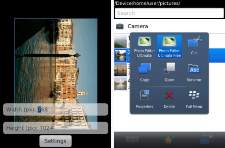 Appfree!! ตกแต่งภาพถ่ายให้สวยงามบน BlackBerry ด้วย Photo Editor Ultimate