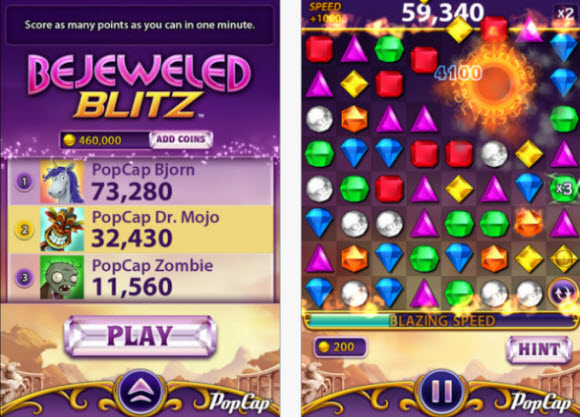 Appfree !! Bejeweled Blitz เกมเพชรยอดฮิตจาก Popcap ที่คุ้นเคยมาแจกฟรีบน  Iphone,Ipad – Flashfly Dot Net