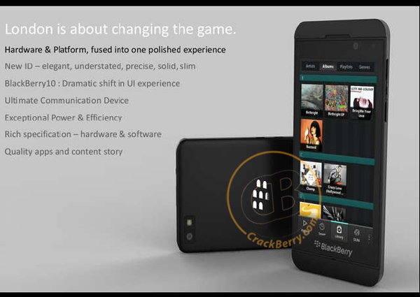 เผยโฉม BlackBerry London รุ่นแรกที่ใช้ระบบปฎิบัติการ BlackBerry 10