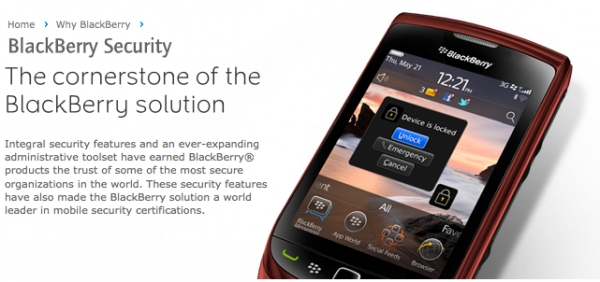 สมาร์ทโฟน BlackBerry OS 7 และ 7.1 ได้รับการรับรองจากรัฐบาลประเทศสหรัฐอเมริกาและแคนาดา