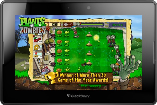 RIM แนะนำแอพพลิเคชั่นเกมส์ Plants vs. Zombies สำหรับ BlackBerry PlayBook