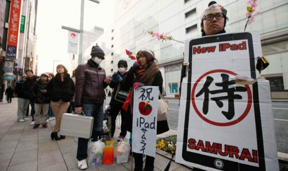 หุ้น Apple พุ่งแตะ 600 ดอลลาร์หลังเปิดจำหน่าย New iPad สาวกทั่วเอเชียแห่ต่อแถวรอเป็นเจ้าของ