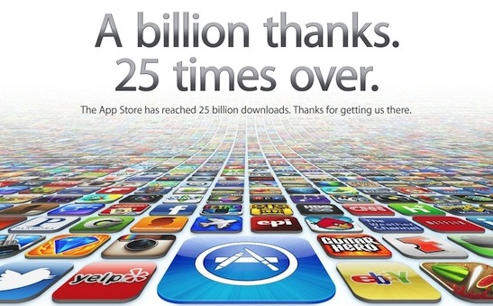 Apple เผย App Store มียอดดาวน์โหลดทะลุ 25,000 ล้านครั้งแล้ว