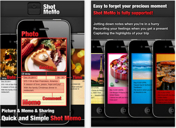 Appfree!! ไม่พลาดทุกเรื่องราวด้วยภาพถ่ายพร้อมจดโน๊ตในเวลาเดียวกันกับ Shot Memo ฟรีบน iPhone
