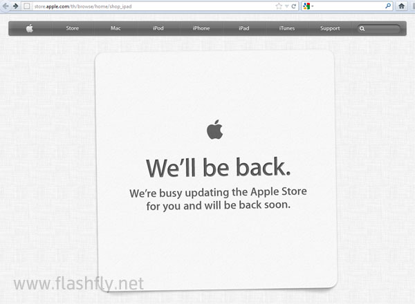 Apple Online Store ประเทศไทยปิดอัพเดทหน้า iPad แล้ว คาดว่าเป็นการมาของ New iPad