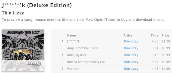 Apple เริ่มเซ็นเซอร์คำว่า jailbreak ในเนื้อหาบน iTunes Store แล้ว
