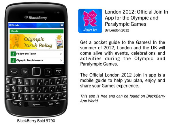 BlackBerry ขอแนะนำแอพพลิเคชั่นใหม่ ต้อนรับโอลิมปิกเกมส์ 2012 สำหรับ สมาร์ทโฟน และ Play Book
