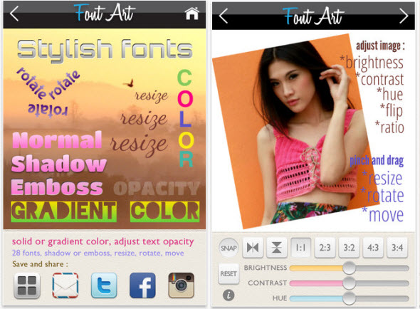 Appfree!! เปลี่ยนสไตล์ตัวอักษร เพิ่มสีสันให้ภาพก่อนโพสขึ้น Instagram ได้ด้วย Font Art แจกฟรีบน iPhone เวลาจำกัด