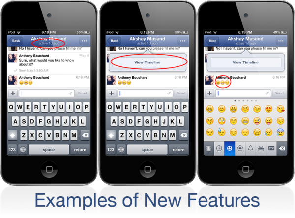 วิธีเข้า Timeline ของเพื่อน และโทรหาเพื่อน จาก Facebook Messenger v.1.9 บน iPhone และ Android
