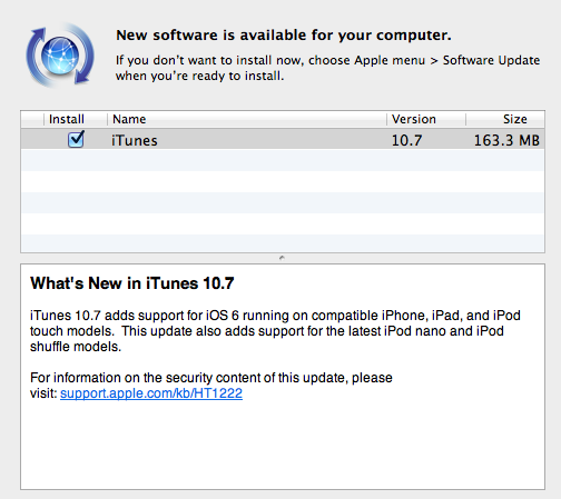 Apple ปล่อย iTunes 10.7 เวอร์ชั่นล่าสุดรองรับ iOS 6 แล้ว ดาวน์โหลดได้ที่นี่