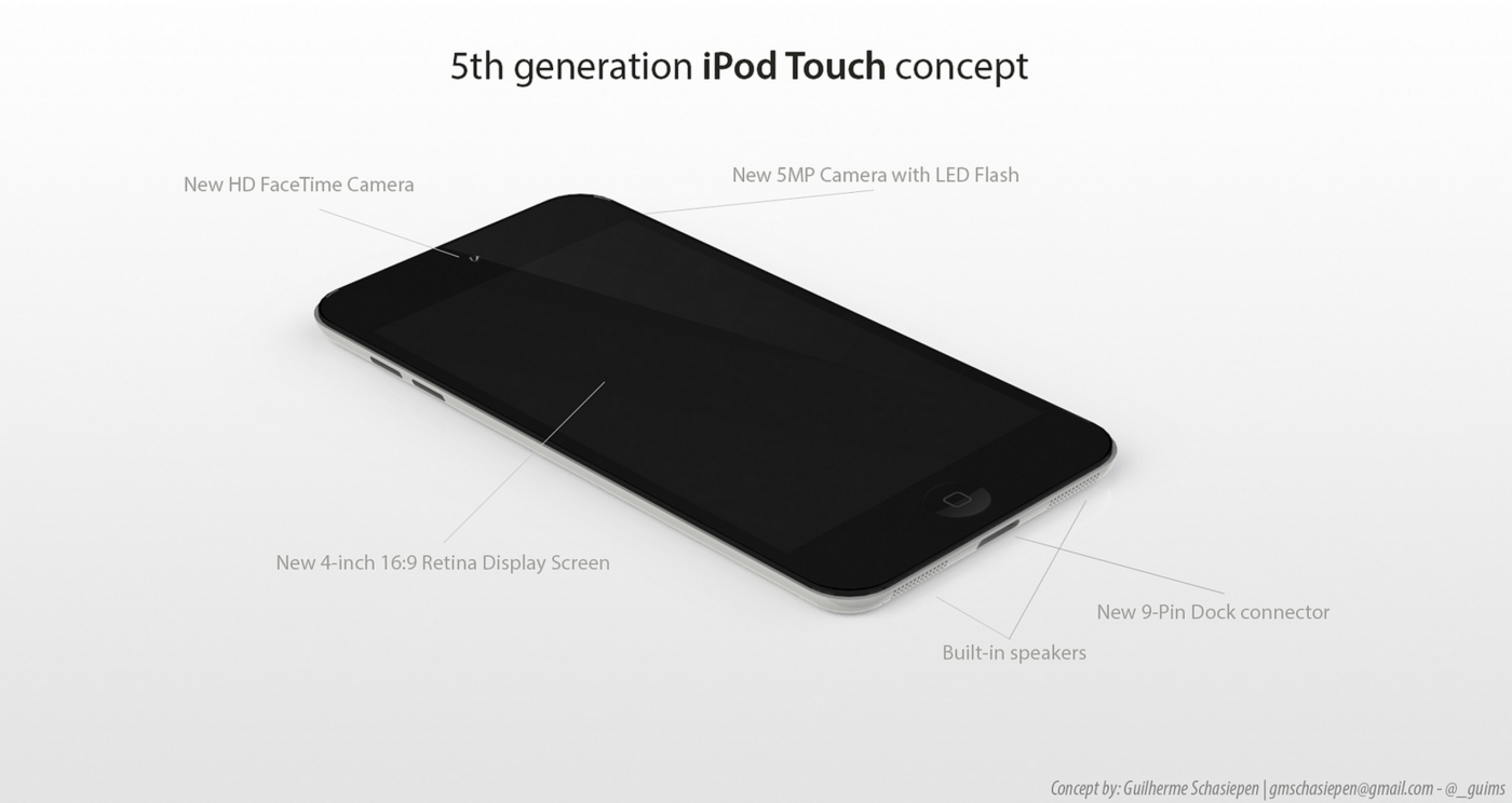 ชมภาพชุด iPod Touch รุ่นใหม่หน้าจอขนาด 4 นิ้ว ทั้งสีขาวและดำ บางเบาสวยงาม