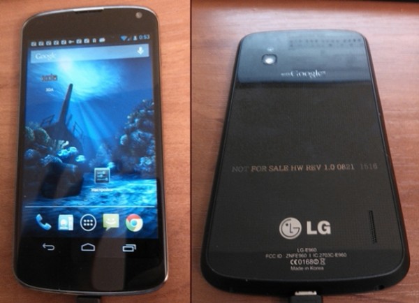 ภาพหลุด Optimus G Nexus จาก LG มาพร้อม Android 4.1.2