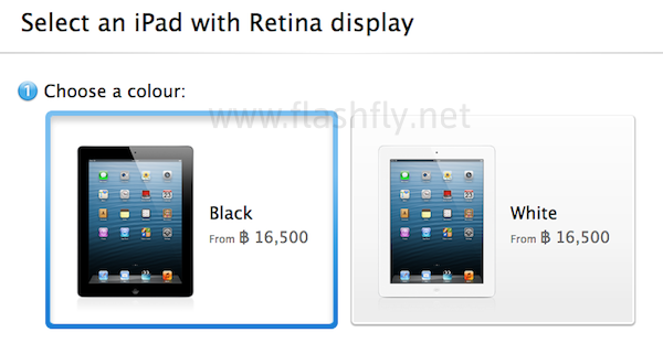 iPad with Retina Display วางจำหน่ายแล้วที่ Apple Online Store ประเทศไทยราคาเริ่มต้นที่ 16,500 บาท