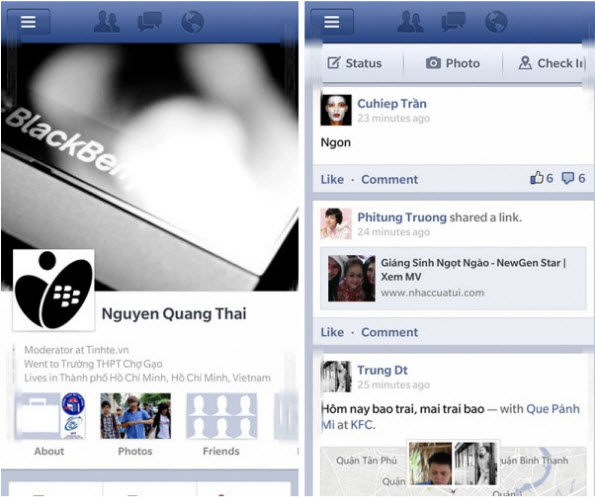 ชมหน้าตา Facebook และ Twitter บน BlackBerry 10