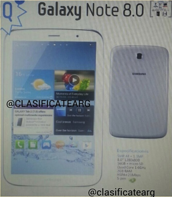 หลุดมาแล้วภาพ Samsung Galaxy Note 8.0 ??