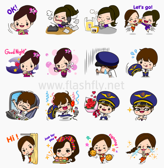 มาแล้วสติ๊กเกอร์ LINE แบบใหม่ของการบินไทย ดาวน์โหลดฟรีทั้ง iPhone และ Android
