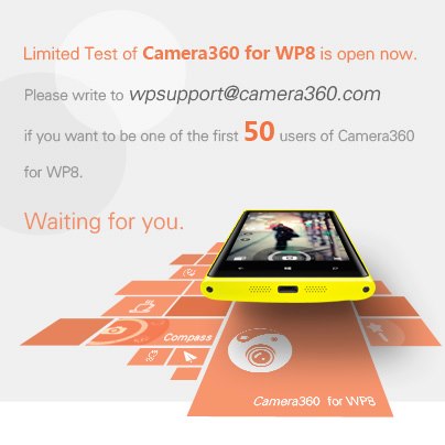 Camera360 เปิดให้ผู้สนใจทดลองใช้งานบน Windows Phone 8 แล้ว