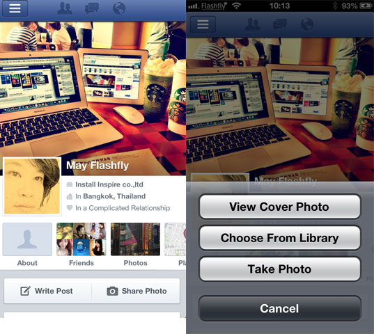 Facebook สำหรับ iPhone อัพเดทเวอร์ชั่น 5.6 เปลี่ยนรูป Cover ได้เองแล้ว
