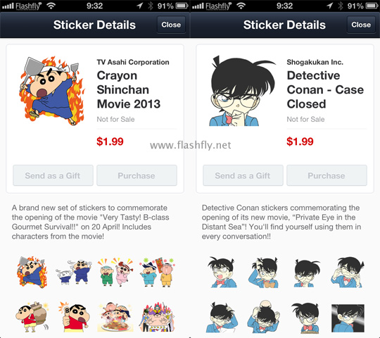 LINE วางจำหน่ายสติ๊กเกอร์ใหม่ 5 แบบมี ชินจัง และนักสืบจิ๋วโคนัน จำหน่ายเฉพาะญี่ปุ่น