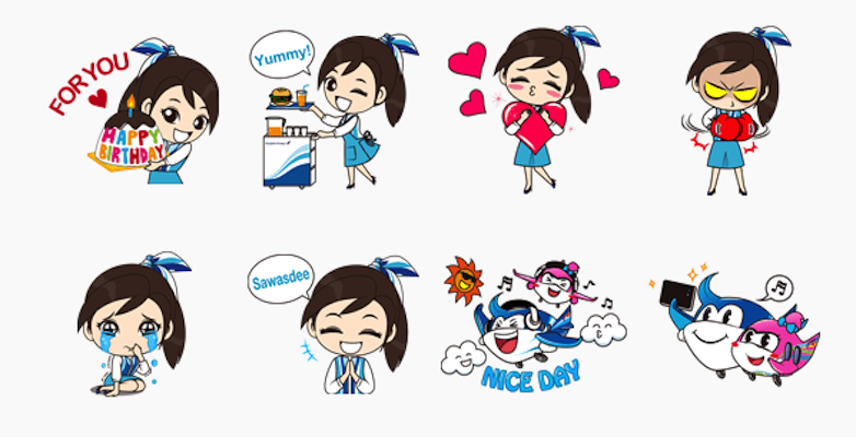 สายการบิน Bangkok Airway แจกฟรีสติ๊กเกอร์ LINE สำหรับ iPhone และ Android แล้ววันนี้