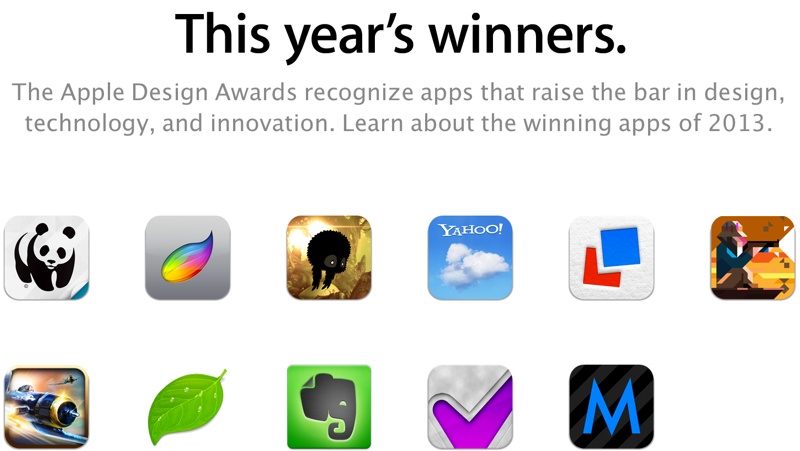 Apple ประกาศมอบรางวัล 2013 Design Awards ในงาน WWDC ที่ผ่านมา