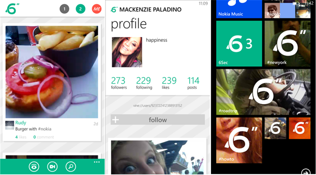 เล่น VINE บน Nokia Lumia หรือ Windows Phone ได้แล้ววันนี้ด้วย 6Sec ดาวน์โหลดฟรีที่นี่