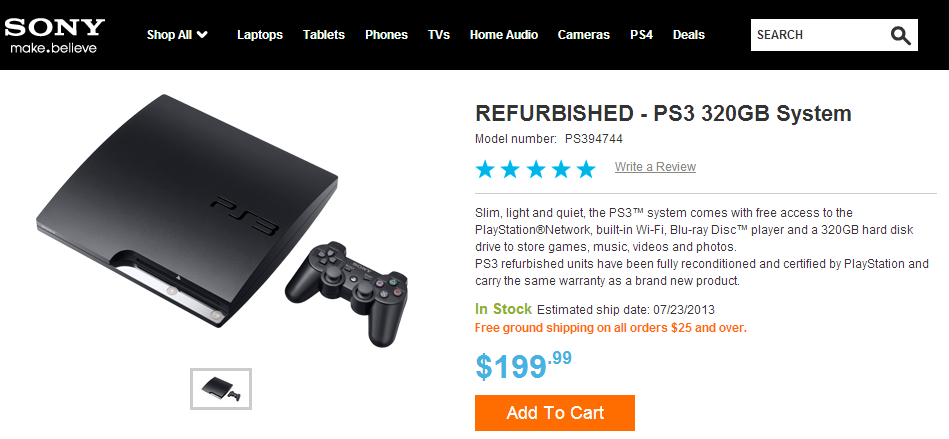 Sony ส่งเครื่อง PS3 Refurbish มาขายใหม่ในราคา 200 เหรียญ