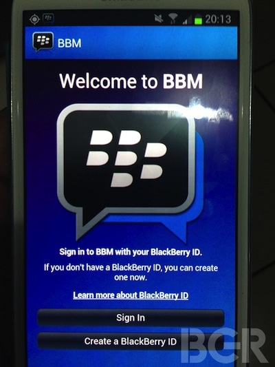 Blackberry ส่ง BBM Beta ให้ผู้ใช้งาน Android บางกลุ่มได้เริ่มทดสอบแล้ว