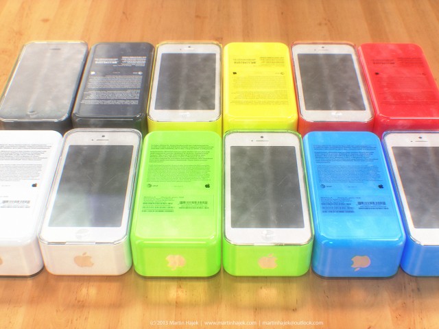 ชมภาพคอนเซ็ปแพ็กเกจกล่อง iPhone โลว์คอส ( iPhone 5C ) หลากหลายสีสันสุดสวย
