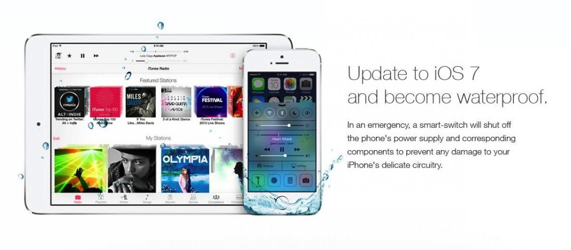 อย่าหลงเชื่อ!! อัพเดท iOS 7 แล้ว iPhone จะกันน้ำได้