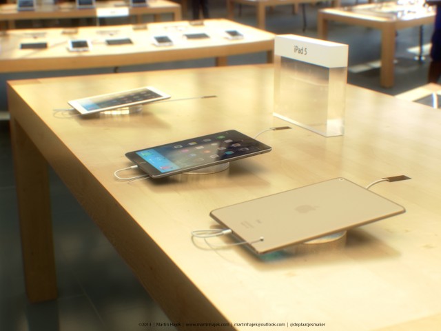 ชมภาพจำลอง iPad 5 สีทองวางจำหน่ายที่ Apple Store