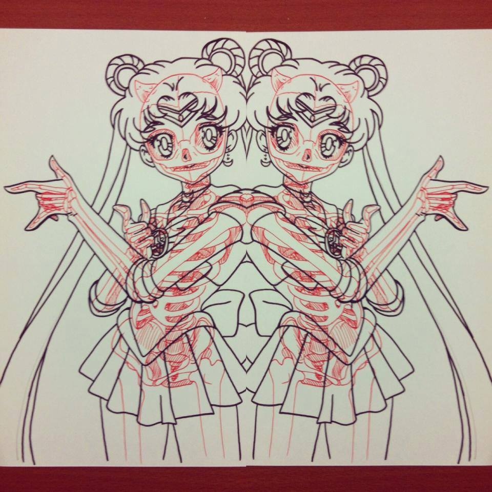 ชมภาพวาด X-ray เห็นกระดูกของตัวละครจากการ์ตูนดัง Sailor Moon, Iron Man และ Spider Man