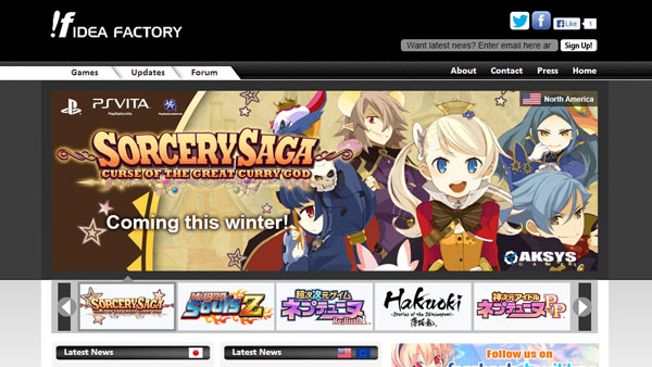 Idea Factory เปิดออฟฟิเชียลไซต์ใหม่ทางฝั่งอเมริกา