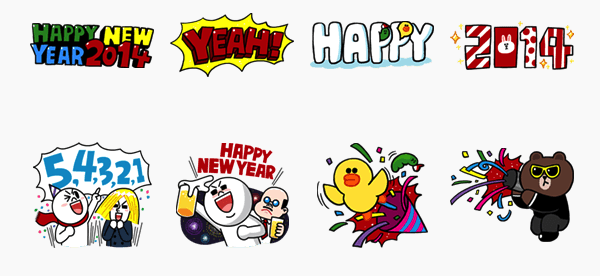 LINE ประเทศไทยแจกฟรีสติ๊กเกอร์ LINE Happy New Year! 2014