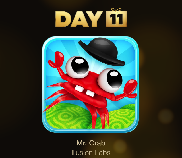 12 Days of Gifts ก่อนวันสุดท้าย แจกฟรีเกม Mr.Crab บน iPhone และ iPad ดาวน์โหลดได้ที่นี่