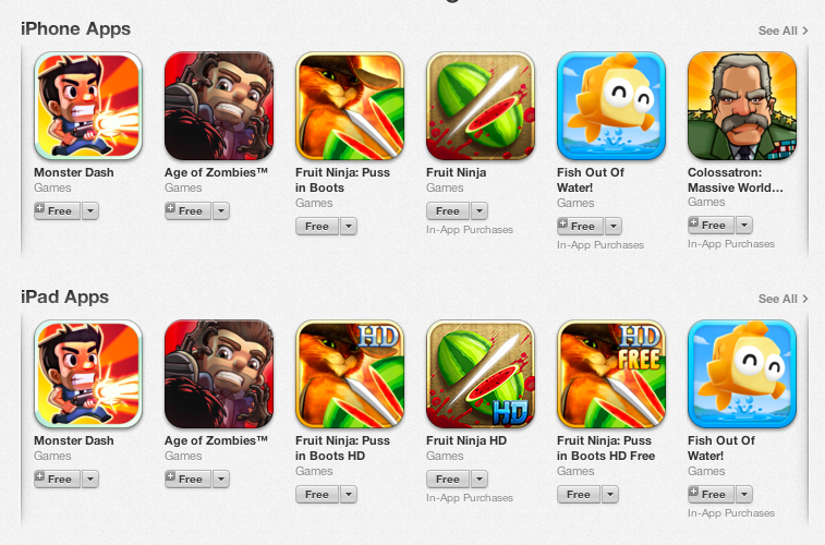 Halfbrick แจกฟรี 6 เกมดังบน iPhone และ iPad ยกค่ายเวลาจำกัด อาทิ Fruit Ninja และ Monster Dash