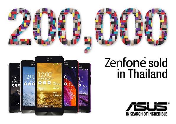 ASUS ประกาศความสำเร็จ ZenFone ทำยอดในประเทศไทยทะลุ 200,000 เครื่องแล้ว