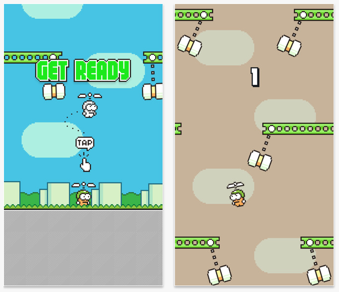Swing Copters เกมใหม่สุดโหดจากผู้สร้าง Flappy Birds สำหรับ iOS และ Android ดาวน์โหลดฟรีที่นี่
