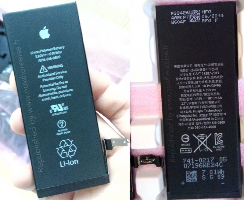 ภาพถ่ายยืนยัน iPhone 6 หน้าจอ 4.7 นิ้วมาพร้อมแบตเตอรี่ความจุ 1,810 mAh