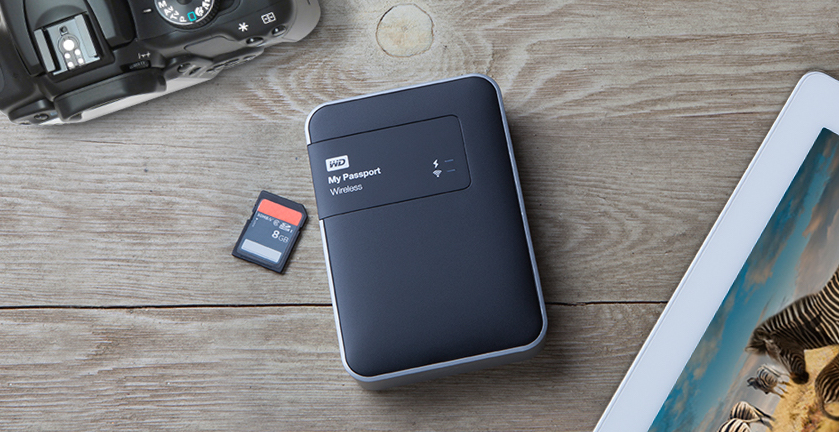 WD My Passport Wireless เอ็กซ์เทอร์นัลฮาร์ดไดร์ฟเชื่อมต่อแบบไร้สาย รองรับสมาร์ทโฟน แท็บเล็ต กล้อง