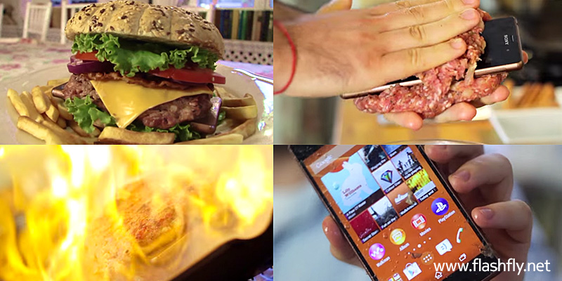 จับ Xperia Z3 มาทำเป็นแฮมเบอร์เบอร์เกอร์ยักษ์ย่างจนไฟลุกท่วม จะรอดมั้ย?? (ชมคลิป)