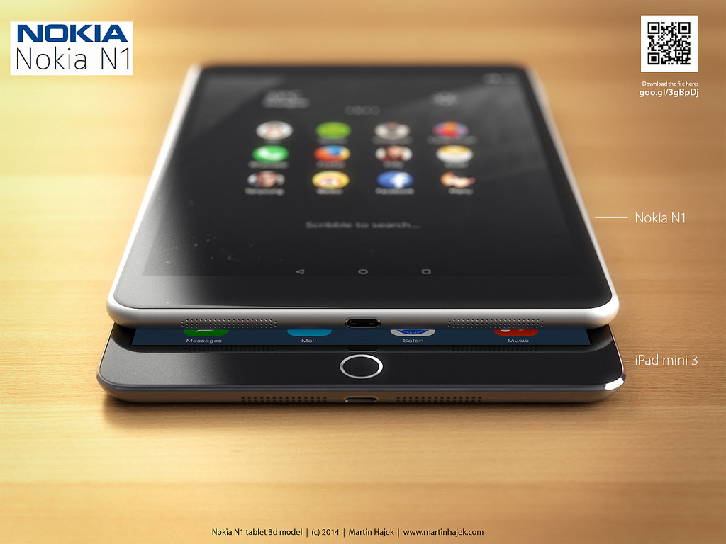 ก็อปไม่ก็อปมาดูกัน!! ภาพเรนเดอร์ Nokia N1 เทียบมุมต่อมุมกับ iPad mini 3