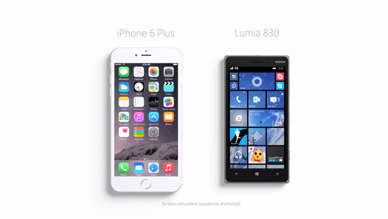 Microsoft ปล่อยโฆษณาแซะ iPhone 6 Plus ด้วย Cortana บน Lumia 830 (ชมคลิป)