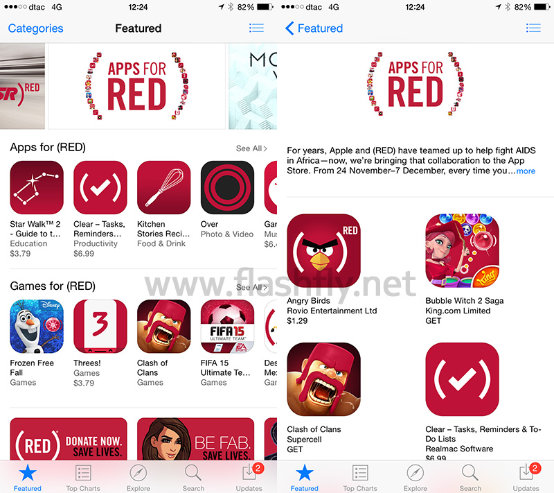 Apple ร่วมต้านโรคเอดส์ด้วยรายได้จากแอพที่ร่วมรายการ (PRODUCT)RED มอบให้กับกองทุนโลก