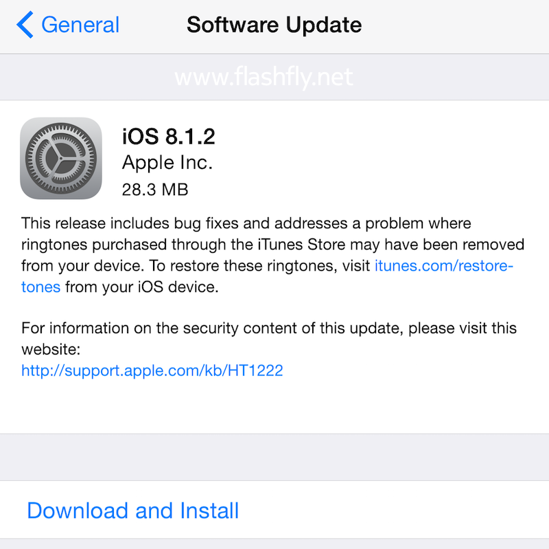 Apple ปล่อยอัพเดท iOS 8.1.2 แก้บั้กริงโทนที่ซื้อมาจาก iTunes Store หายจากเครื่อง