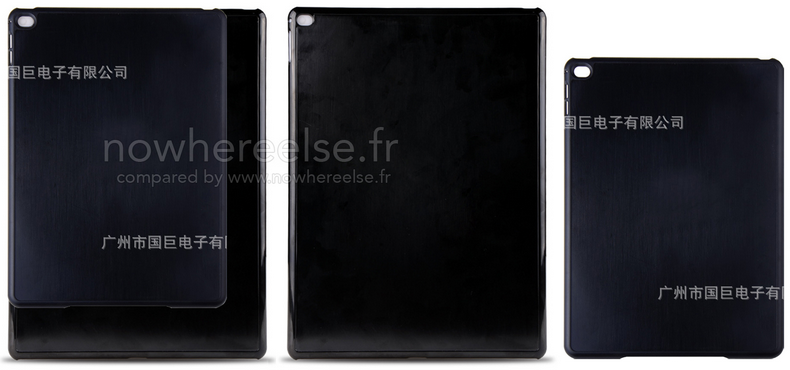 หลุดจากโรงงานเคสขนาดใหญ่ของ iPad Plus หน้าจอ 12 นิ้ว เทียบกับเคส iPad Air 2