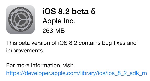 Apple ปล่อย iOS 8.2 beta 5 ให้นักพัฒนาแล้ว